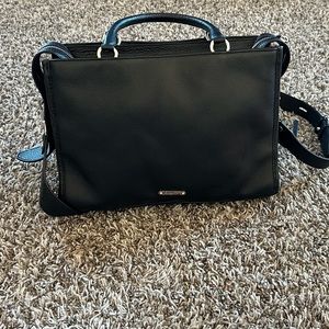 Rebecca Minkoff Black Leather Satchel with Silver Hardware